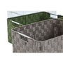 Set de basket Home ESPRIT Vert Gris Crème Métal polypropylène (3 Unités)
