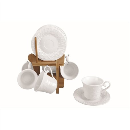 Ensemble de tasses à café Home ESPRIT Blanc Bambou Porcelaine 90 ml