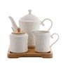 Théière Home ESPRIT Blanc Bambou Porcelaine