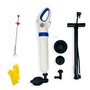 Meiyijia Déboucheur canalisation nettoyage pompe haute pression outil de piston de toilette avec 5 adaptateurs