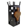 Imex El Zorro 10042 Serviteur de cheminée forme rectangulaire avec accessoires Noir 50 x 20 x 20 cm