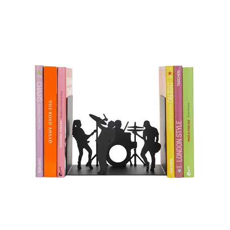 Balvi Serre-Livres The Band Couleur Noir Un Groupe de Musique sur Un Support pour Livres Métal