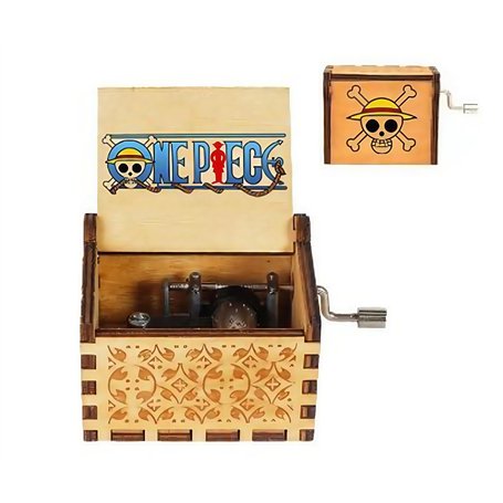 Boîte à musique Titan en bois avec manivelle gravée à la main