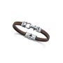 Viceroy Bracelet homme 14300P01011 - Acier et cuir marron tressé avec motif de manille