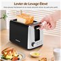 Aigostar Grille-Pain 2 Fentes avec Support Viennoiseries, 7 Niveaux de Brunissage, Fentes larges, 3 Fonctions (Toaster, Réchauff
