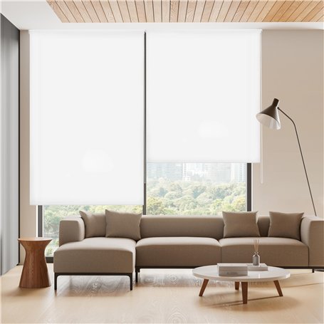 Blindecor Ara | Store enrouleur translucide uni - Blanc cassé