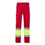 VELILLA 157 Pantalon bicolore multipoches haute visibilité Rouge/jaune fluo Taille M