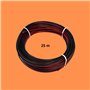 HALOTEC 25 mètres Câble parallèle flexible rouge et noir PVC 2 x 0,50 mm² | Câble double polarisé | Cordon électrique parallèle 