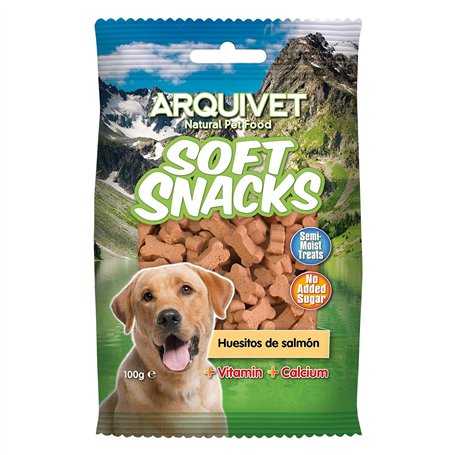 Arquivet Soft Snacks pour Chien os Saumon Pack 14 x 100 g - Snacks naturels pour Chiens de Toutes Races - Récompenses
