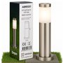 Dopo Lighting-potelet eclairage exterieur ABREGO H.45cm-borne eclairage exterieur-IP44 acier inoxydable E27 11W-lampadaire exter