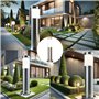 Dopo Lighting-potelet eclairage exterieur ABREGO H.45cm-borne eclairage exterieur-IP44 acier inoxydable E27 11W-lampadaire exter