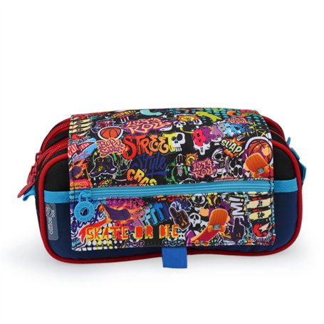 office box Colorline Trousse triple design avec grands compartiments intérieurs avec fermeture éclair individuelle