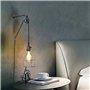 Barcelona LED Applique Murale Vintage avec Câble de Prise et Support de Lampe à Suspension à Poulie Industrielle Capuchon en Arg