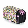 PracticDomus Trousse de rangement triple avec fermeture éclair individuelle, trousse pour matériel scolaire et voyage, Fleuri, T