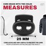 DOJA Barcelona | Arret de Cordon | Pack 10 | Stop Cordon 2 Trous | Largeur 25mm | en Plastique | Serre Cordon Oval Noir | pour C