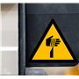 Becral - Autocollant de découpe / panneau triangle W022 homologué, ASR A1.3, DIN EN ISO 7010 polyester jaune noir (50 mm - 10 pi