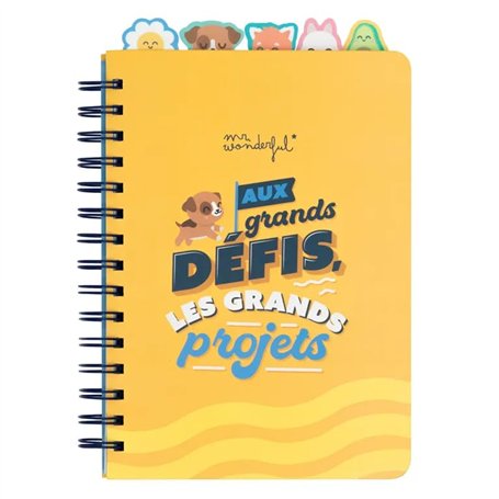 Mr. Wonderful - Cahier A5 avec des intercalaires à onglets - Aux grands défis