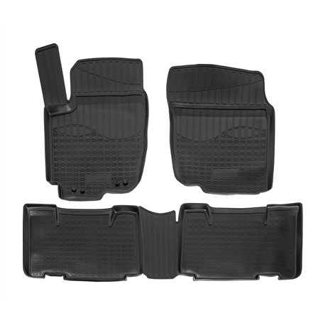 J&J AUTOMOTIVE | Tapis De Sol en Caoutchouc TPE Toutes Saisones pour Rav4 4 2012-2018 Système de Fixation Bord Haut Noir Antidér