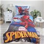 Spiderman Parure de lit réversible avec housse de couette 135 x 140 x 200 cm Bleu