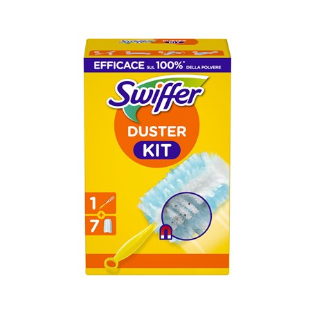 Swiffer Kit de démarrage de l'aimant à poussière (1 poignée + 7 recharges) Attrape et referme 3 Fois Plus de poussière et de Poi