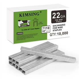 Kimsing 7110 Agrafes galvanisées pour ameublement, calibre 22, série 71, couronne de 9,5 mm, longueur de jambe de 9,5 mm, fixati Kimsing 7110 Agrafes galvanisées pour ameublement