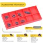 21 pièces 10 x 10 mm Porte-Outil De Tournage,Tournage en Carbure Multifonctionnel Support Alésoir avec Inserts De Carbure, pour