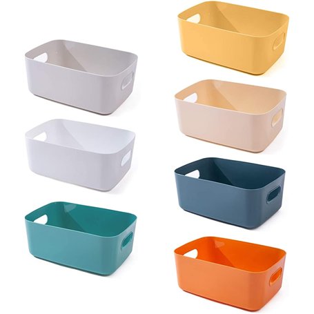 OWill Lot de 7 paniers de rangement en plastique - Plusieurs couleurs pour cuisine