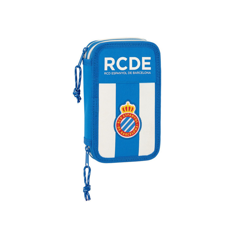 Plumier double RCD Espanyol Bleu Blanc 12.5 x 19.5 x 4 cm (28 Pièces)