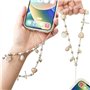 LZKHEH Cordon de téléphone Portable avec Bijou et dragonne en Cristal Beige Anti-Perte - étui Pendentif chaîne, 1 pièce.