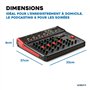 Vonyx VM-KG08 Console de Mixage 8 Canaux - Avec Bluetooth, Lecteur MP3, Interface Audio USB, Processeur de Son, Alimentation Fan