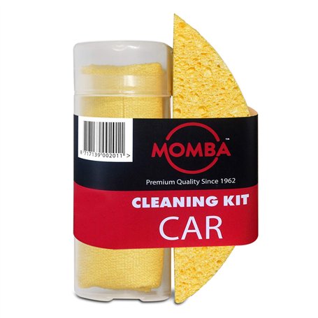 Momba® Kit de Nettoyage 2 pièces pour Voiture - Comprend Une éponge en Cellulose de Luxe et Une Peau de Chamois en Microfibre po