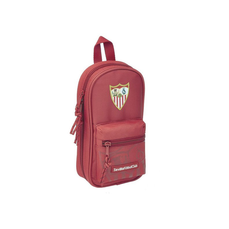 Plumier sac à dos Sevilla Fútbol Club SAF411956747 Rouge 12 x 23 x 5 cm (33 Pièces)