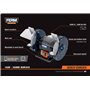 FERM Touret à meuler 150W 150mm - Incl. 2 pierres à aiguiser