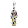 Quiges Femme Pendentif Argent Tongs Jaune avec Fleurs pour Bracelets et Accessoires