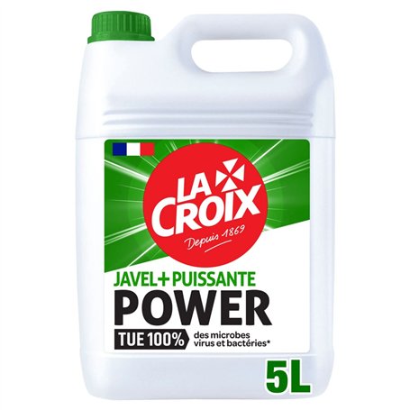 LA CROIX - Javel + Puissante Power - Nettoyants Multi-Usage - Nettoie en profondeur toutes les surfaces de la maison - Bidon 5 L