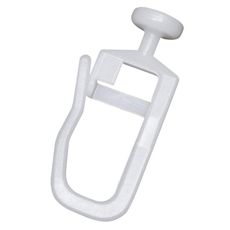 DELFRA Lot de 200 agrafes de rideau à tête de 7 mm pour rails de rideaux – Agrafe à crochet verrouillable Weiss