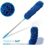 WISCHOX Premium Télescopique Plumeau | Microfibre Lavable | Tige télescopique Extra Longue 40-280 cm | Enlève-Toile d'araignée |