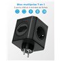 VOOMY Multiprise Murale Cube 7 en 1, Prise Multiple avec USB, Multiprise Electrique 4 Prises et 3 USB, Multiprise 4000W Parasurt