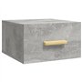 Table de chevet murale Gris béton 35x35x20 cm