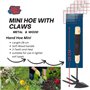 Synx Tools Mini houe avec Griffes Métal - Mini Outils de Jardin de houe - Détachant - Outils à Main - Potager Besoin