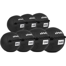 VirtuFit Wall Ball - Ballon médical de qualité supérieure - 14 kg - Surface antidérapante - Pour entraînement fonctionnel