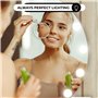 Bayt Hollywood Miroir avec éclairage - Miroir de maquillage - À intensité variable - 3 couleurs de lumière - Grossissement 10x -