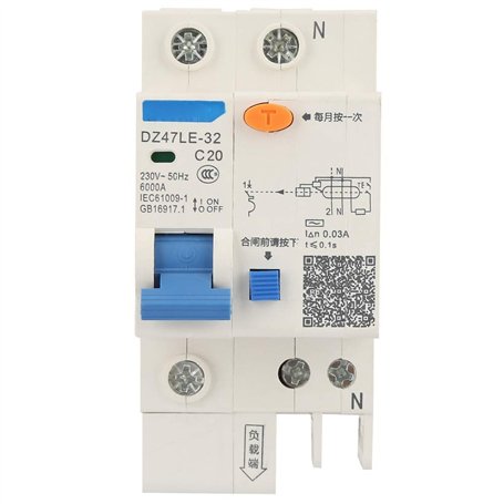 Oumefar DZ47LE 32 1P + N 20A disjoncteur de sécurité de fuite à la terre 30mA 230V disjoncteur de Protection écologique pour la