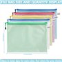 30PCS A4 Pochette Document Dossier PVC, Zipper Pochette Dossier Sachets de Rangement de Fichiers Pour Stockage Recettes D'Entrep
