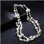 Collier de Perles Imitation Camellia Beads Rose Flower Long Double Layered Fashion Sweater Chain Pendentif Neckalce Birthday Chr