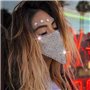IYOU Boho Cristal Visage Chaîne Engrener Mascarade Masque Strass Des soirées Balle Déguisements Étape vénitien Mardi Gras Robe M