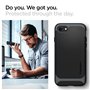Spigen Neo Hybrid Herringbone Coque pour iPhone SE 2022, iPhone SE 2020, iPhone 8 et iPhone 7 - Ardoise Métallisée