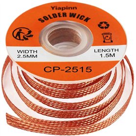 Mèche à dessouder avec flux sans nettoyage électronique fil de cuivre détachant tresse dessouder soudure (largeur 0