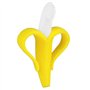 BabyHerz Anneau de dentition en silicone pour bébé - Brosse à dents banane - Disponible en différentes couleurs : rose