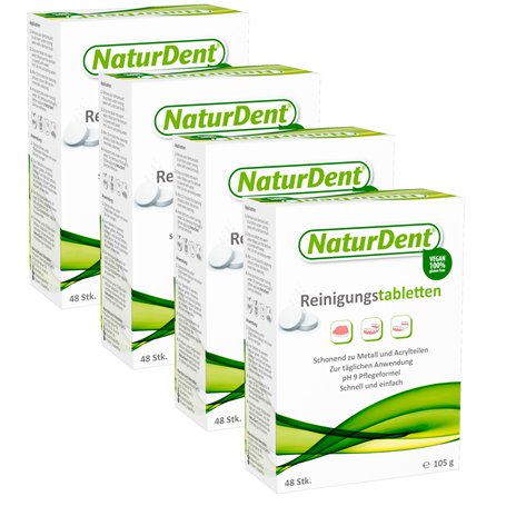 4 tablettes de nettoyage NaturDent (48 pièces)